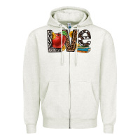 Oatmeal Heather love teacher Zipper Hoodie - OliviaCreatesArt