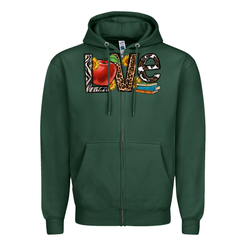 Love Teacher Zipper Hoodie by OliviaCreatesArt | Teevron