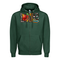 Sports Green love teacher Zipper Hoodie - OliviaCreatesArt