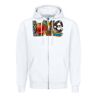 White love teacher Zipper Hoodie - OliviaCreatesArt