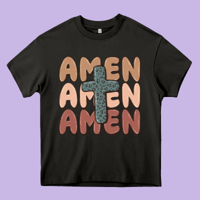 Amen Heavy Core Tee Designed By Maliassmallbusiness
