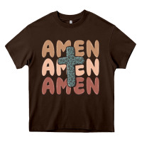 Chocolate Brown amen Heavy Core Tee - MaliasSmallBusiness