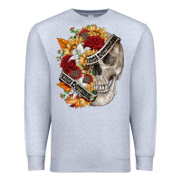 Heather Grey skull kinda emotionless kinda emotional Premium Sweatshirt - FaDigitalArtStudio