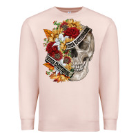 Pale Pink skull kinda emotionless kinda emotional Premium Sweatshirt - FaDigitalArtStudio