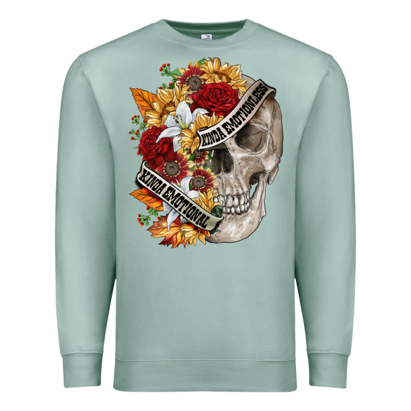 Skull Kinda Emotionless Kinda Emotional Premium Sweatshirt by FaDigitalArtStudio | Teevron