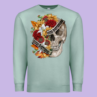Skull Kinda Emotionless Kinda Emotional Premium Sweatshirt Designed By Fadigitalartstudio