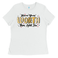 White know your worth Ladies Tee - MaliasSmallBusiness