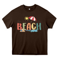 Chocolate Brown life is better at the beach Heavy Core Tee - MaliasSmallBusiness