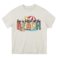 Cream life is better at the beach Heavy Core Tee - MaliasSmallBusiness