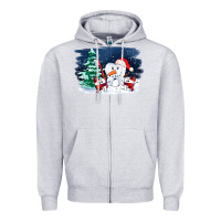 Heather Grey teeth snow party costom ado Zipper Hoodie - OliviaCreatesArt
