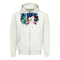 Oatmeal Heather teeth snow party costom ado Zipper Hoodie - OliviaCreatesArt