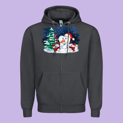 Teeth Snow Party Costom Ado Zipper Hoodie Designed By Oliviacreatesart