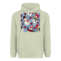 Matcha christmas snowman seamless pattern Heavyweight Hoodie - BundleAndBundleShop