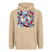 Mushroom christmas snowman seamless pattern Heavyweight Hoodie - BundleAndBundleShop