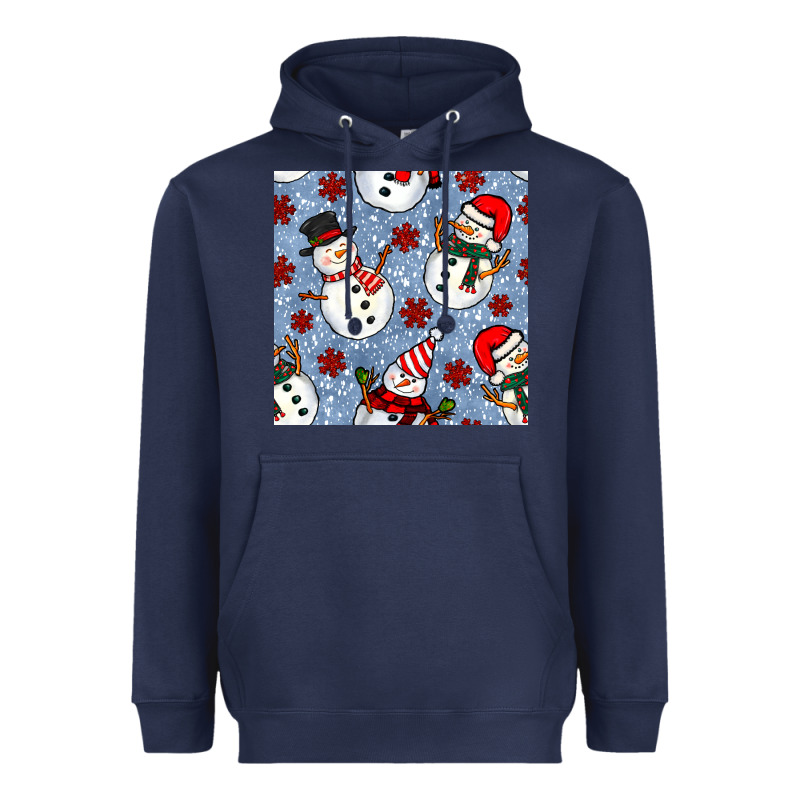 Christmas Snowman Seamless Pattern Heavyweight Hoodie by BundleAndBundleShop | Teevron
