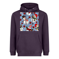 Plum christmas snowman seamless pattern Heavyweight Hoodie - BundleAndBundleShop