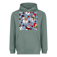 Sage christmas snowman seamless pattern Heavyweight Hoodie - BundleAndBundleShop