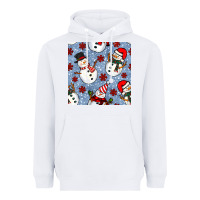 White christmas snowman seamless pattern Heavyweight Hoodie - BundleAndBundleShop