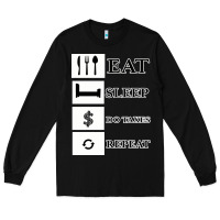 Black Tax Day Eat Sleep Do Taxes Repeat Gift Long Sleeve Tee - Bettercallsaul