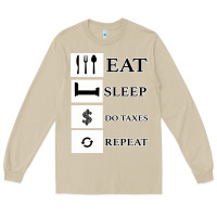 Mushroom Tax Day Eat Sleep Do Taxes Repeat Gift Long Sleeve Tee - Bettercallsaul