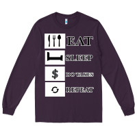 Plum Tax Day Eat Sleep Do Taxes Repeat Gift Long Sleeve Tee - Bettercallsaul