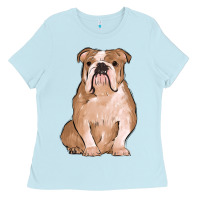 Baby Blue bulldog Ladies Tee - MaliasSmallBusiness
