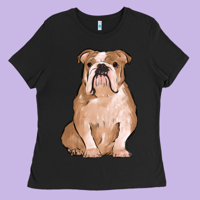 Bulldog Ladies Tee Designed By Maliassmallbusiness
