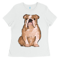 White bulldog Ladies Tee - MaliasSmallBusiness
