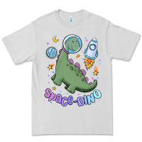 Dove Grey space dino Premium Tee - MaliasSmallBusiness