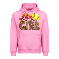 Fuchsia Pink Love My Girl Softball Urban Hoodie - LillyAllenDesigns