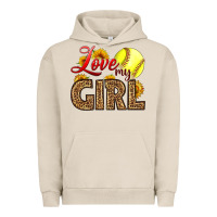 Pigment French Oak Love My Girl Softball Urban Hoodie - LillyAllenDesigns