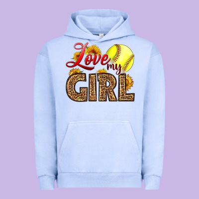 Love My Girl Softball Urban Hoodie Designed By Lillyallendesigns