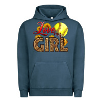 Pigment Midnight Navy Love My Girl Softball Urban Hoodie - LillyAllenDesigns