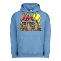 Pigment Pebble Blue Love My Girl Softball Urban Hoodie - LillyAllenDesigns