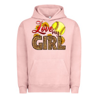 Pigment Salmon Love My Girl Softball Urban Hoodie - LillyAllenDesigns