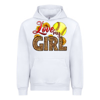 White Love My Girl Softball Urban Hoodie - LillyAllenDesigns