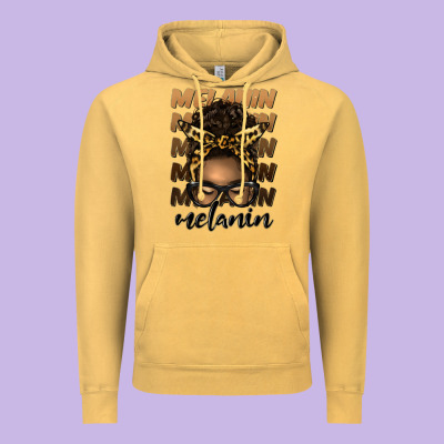 Melanin Afro Messy Bun Vintage Hoodie Designed By Artiststas