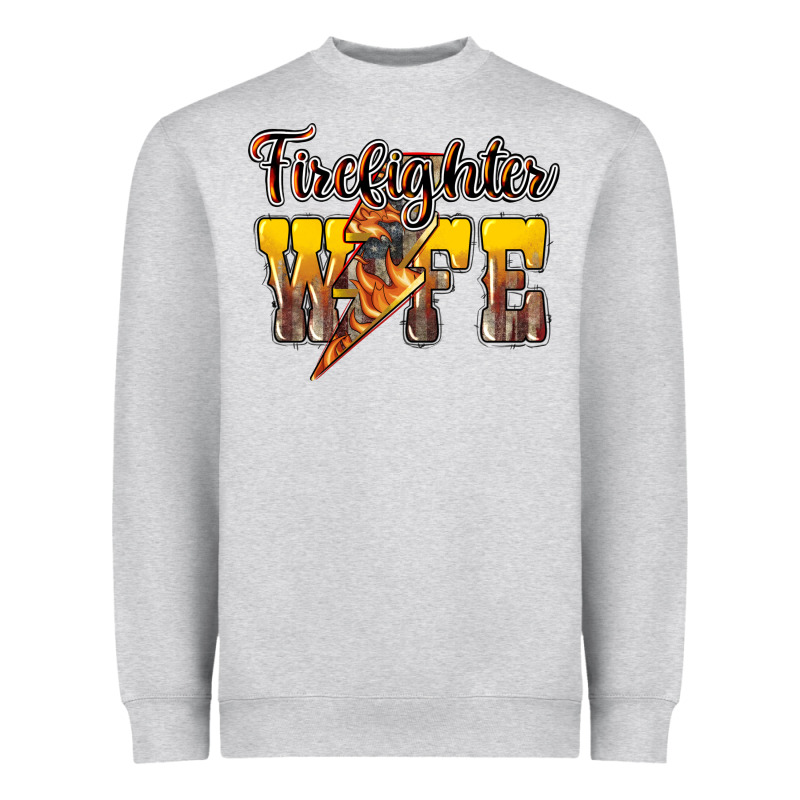 Firefighter Wife Lightning Bolt Heavyweight Sweatshirt by HowdyJamesFarm | Teevron