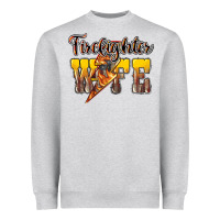 Heather Grey Firefighter wife lightning bolt Heavyweight Sweatshirt - HowdyJamesFarm