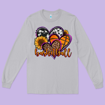 Basketball Hearts Long Sleeve Tee Designed By Jasminsmagicworld