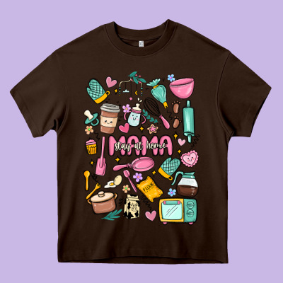 Can't Talk Right Now Doing Mama Stay At Home Stuff Heavy Core Tee Designed By Maliassmallbusiness