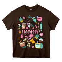 Chocolate Brown can't talk right now doing mama stay at home stuff Heavy Core Tee - MaliasSmallBusiness