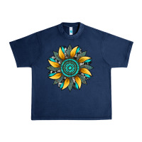 Navy sunflower gemstone leopard Urban Heavy Tee - Artiststas