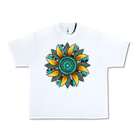 White sunflower gemstone leopard Urban Heavy Tee - Artiststas