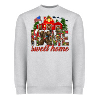 Heather Grey Army Christmas Home Sweet Home Heavyweight Sweatshirt - HowdyJamesFarm