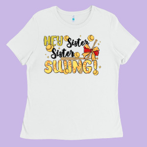 Softball Sister Ladies Tee Designed By Maliassmallbusiness