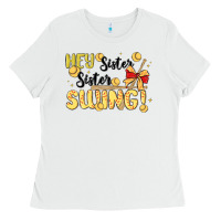 White softball sister Ladies Tee - MaliasSmallBusiness