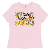 Bubblegum Pink softball sister Ladies Tee - MaliasSmallBusiness