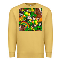Antique Gold St. Patrick's Day Horse With Balloons Premium Sweatshirt - FaDigitalArtStudio