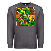 Charcoal Heather St. Patrick's Day Horse With Balloons Premium Sweatshirt - FaDigitalArtStudio